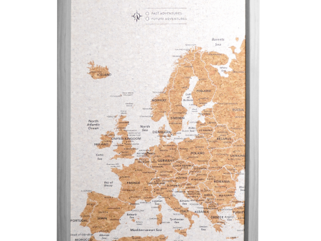 Splosh Travel Map - Europe Map - Small - Grey Cheap