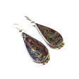 Corvettite Fordite  Dangle Earrings with 18k Gold Hot on Sale