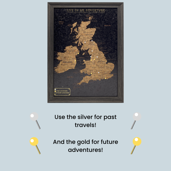 Splosh Travel Map - UK & Ireland Map - Small - Black Online Sale