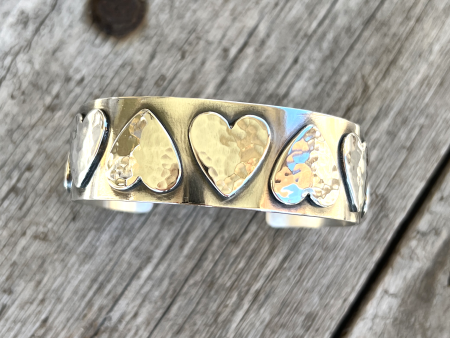 Argentium Silver Follow Your Heart Hammered Cuff Bracelet Fashion