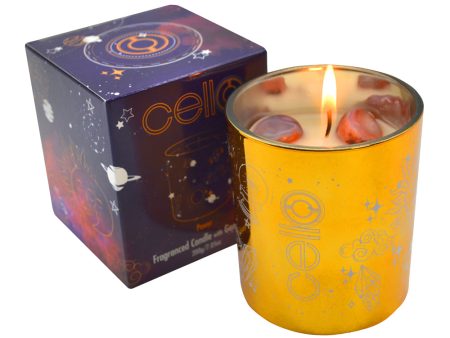 Cello - Gemstone Celestial Candle with Red Agate - Meditation Incense For Cheap