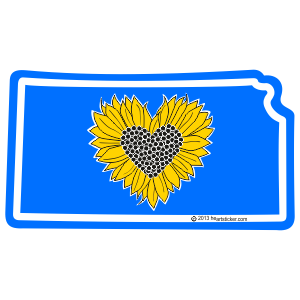 KS Heart In Kansas Sticker Discount