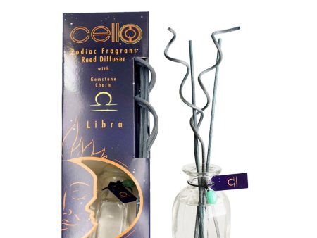 Cello Zodiac Reed Diffuser - Libra with Aventurine - Ephemeral Breeze Sale