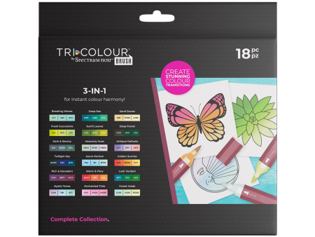 Tri-Colour Brush Marker Set - 18 Pack - Spectrum Noir For Cheap