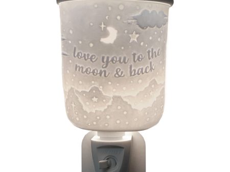 Cello Porcelain Plug In Electric Wax Burner - Love You To The Moon & Back Online Sale