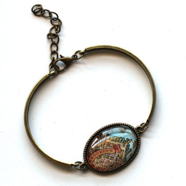 Brooklyn New York Vintage Map Bracelet Cheap