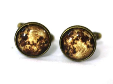 Brown Moon 16mm Antique Bronze Cuff Links For Discount