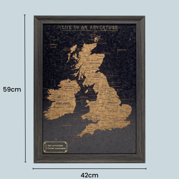 Splosh Travel Map - UK & Ireland Map - Small - Black Online Sale