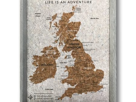 Splosh Travel Map - UK Map - Small - Grey Online