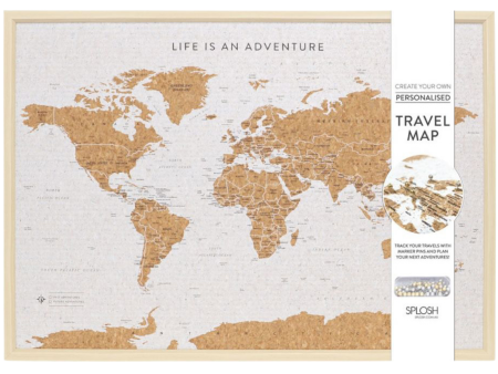 Splosh Travel Map - World Map - Large - White For Cheap