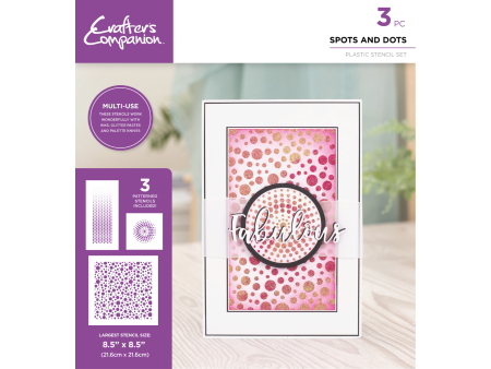 Crafters Companion Stencil Set - Spots and Dots Sale