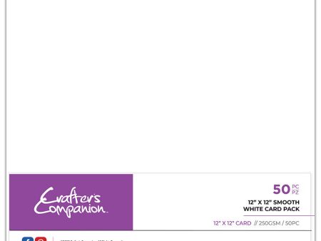 Crafter s Companion 12  x 12  Smooth White Card Pack - 50 Sheets Online