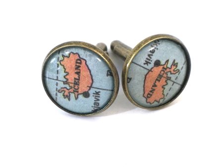 Iceland Vintage Map Cufflinks Online