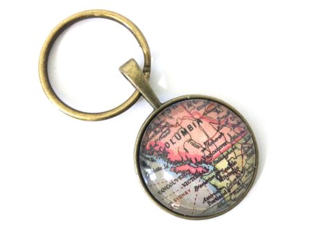 British Columbia Vintage Map Small Pendant Online Sale