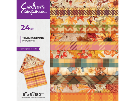 Crafters Companion Thanksgiving Collection 6” x 6” Paper Pad Online Sale