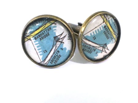 Brooklyn Bridge Vintage Map Cufflinks Supply