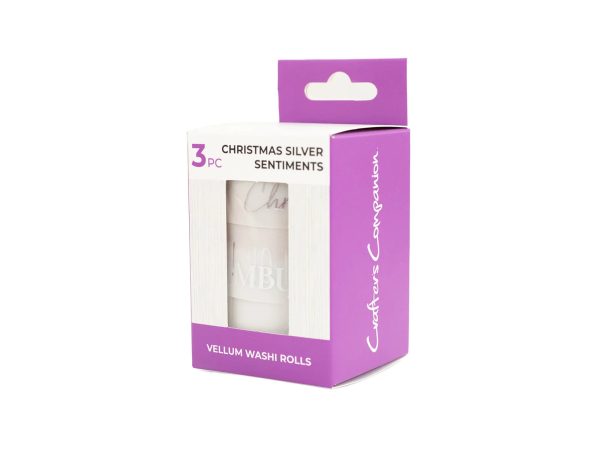 Crafters Companion Vellum Washi Rolls - Christmas Silver Sentiments Sale