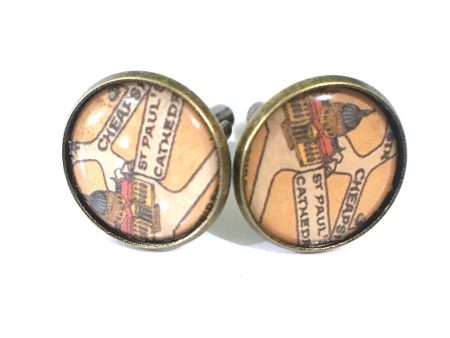 Saint Paul s Cathedral Vintage Map Cufflinks For Cheap