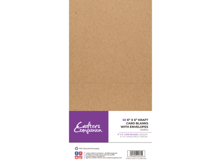 Crafter s Companion 6 x 6  Kraft Card & Envelopes - 100 Piece Supply