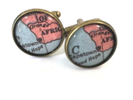 South Africa Vintage Map Cufflinks For Discount