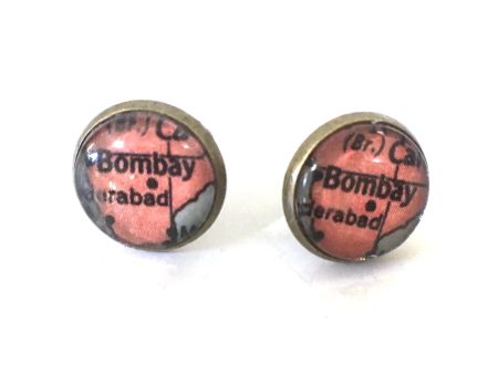 Bombay Vintage Map Post Earrings Online