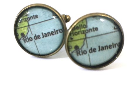 Rio de Janeiro Vintage Map Cufflinks Sale