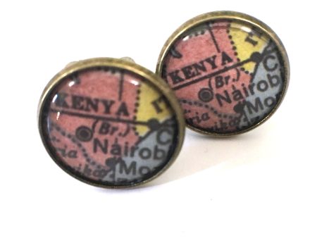 Kenya Vintage Map Cufflinks Hot on Sale