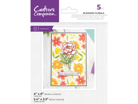 Crafter s Companion 3D Embossing Folder, Metal Die & Photopolymer Stamp - Blooming Florals Fashion