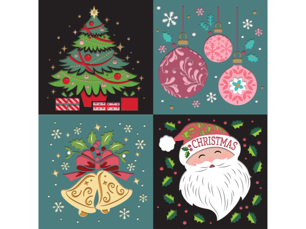 5.5  x 5.5  Pre-Cut Christmas Layering Cards - 40 Pack Online now