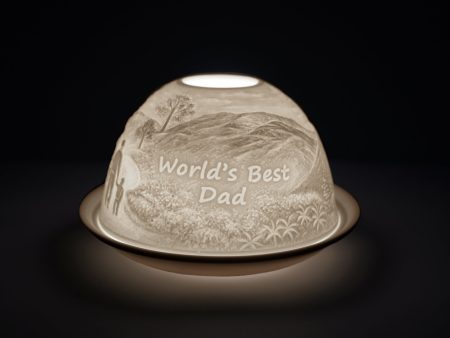 Cello Tealight Dome - Worlds Best Dad For Cheap