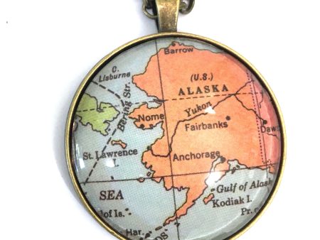 Alaska Vintage Map Large Pendant Online Hot Sale