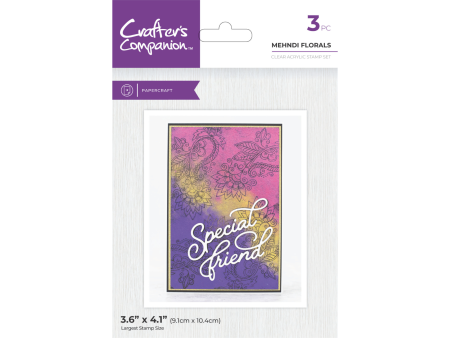 Crafter s Companion Clear Acrylic Stamp - Mehndi Florals Hot on Sale