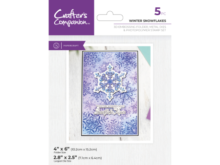 Crafter s Companion 3D Embossing Folder, Metal Die & Photopolymer Stamp - Winter Snowflakes Hot on Sale