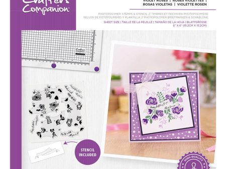 Crafter s Companion - Photopolymer Stamp - 6x6 - Violet Roses on Sale