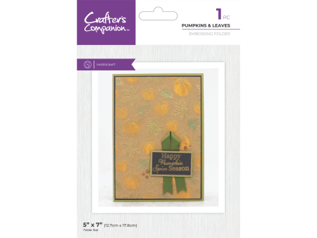 Crafter s Companion 5  x 7  Embossing Folder - Pumpkins & Leaves Online now