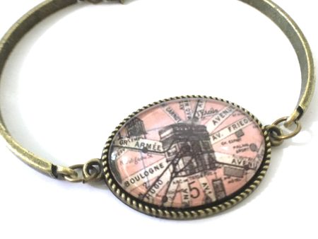 Arc de Triomphe Vintage Map Bracelet For Cheap