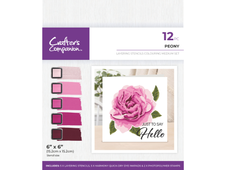 Crafters Companion - Layering Stencils Colouring Medium Set- Peony  Online now