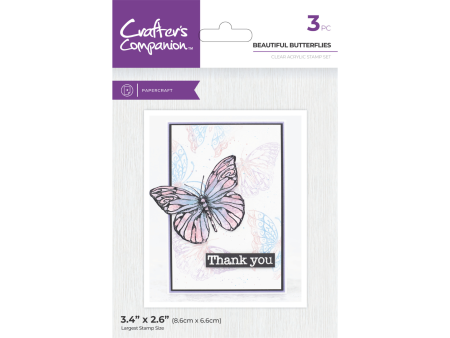 Crafter s Companion Clear Acrylic Stamp - Beautiful Butterflies Supply