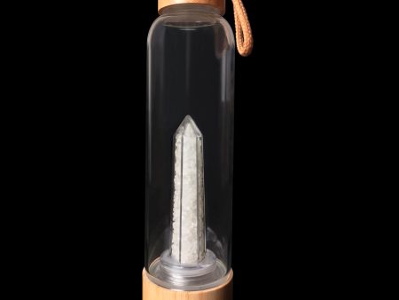 Cello - Bamboo Crystal Drinking Flask - Quartz Chips For Discount