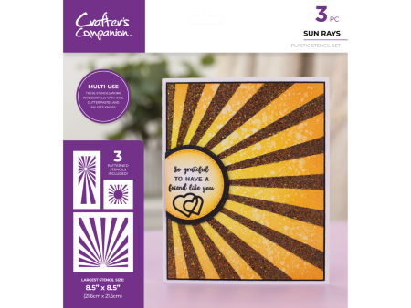 Crafters Companion Stencil Set - Sun Rays For Discount