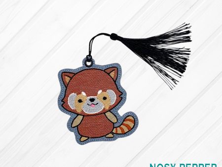 Red Panda Bookmark bag tag ornament 4x4 machine embroidery design DIGITAL DOWNLOAD Cheap