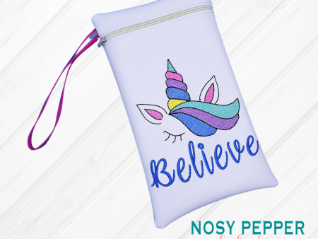 Unicorn Believe ITH bag 5 sizes available machine embroidery design DIGITAL DOWNLOAD Discount