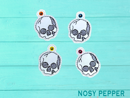 Skull Charm machine embroidery design DIGITAL DOWNLOAD Supply