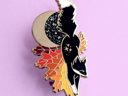 Autumn Fox Enamel Pin on Sale