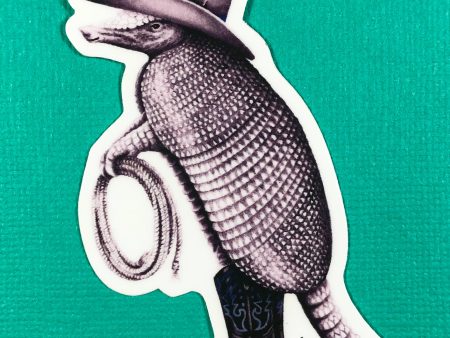 Armadillo Cowboy Sticker Fashion