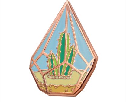 Cactus in Geometric Terrarium Enamel Pin For Discount