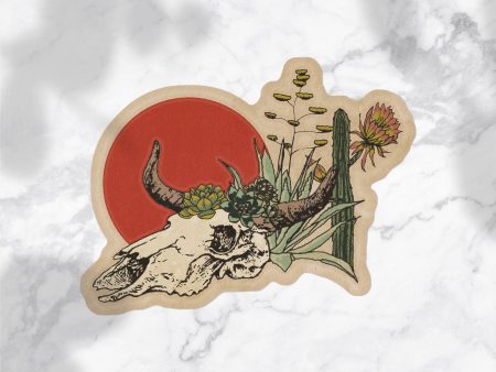 Desert Cow Skull Sticker For Discount