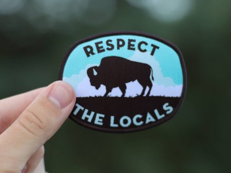 Respect The Locals - Bison - Iron On Patch For Cheap